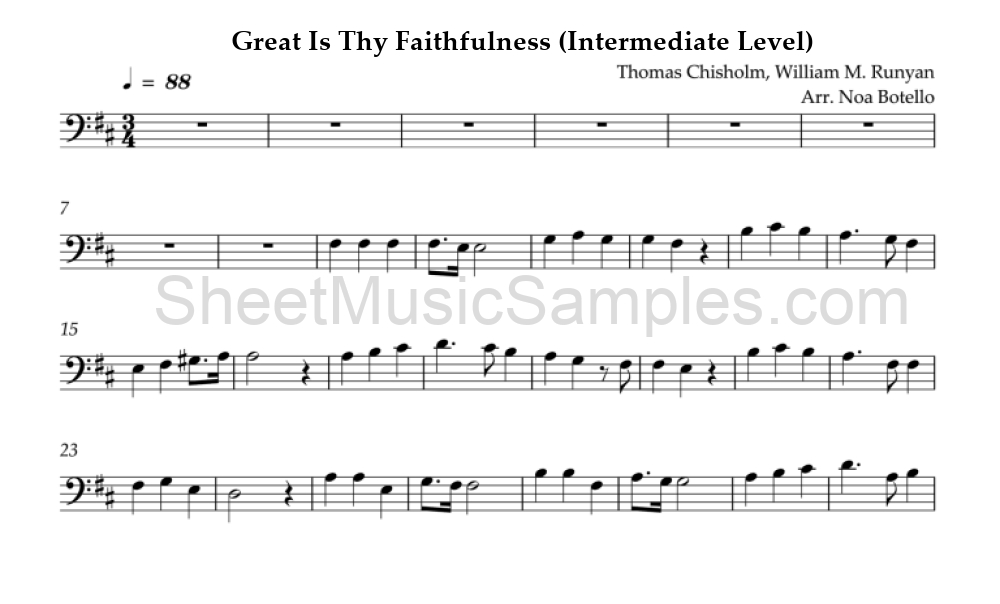 Great Is Thy Faithfulness (Intermediate Level)