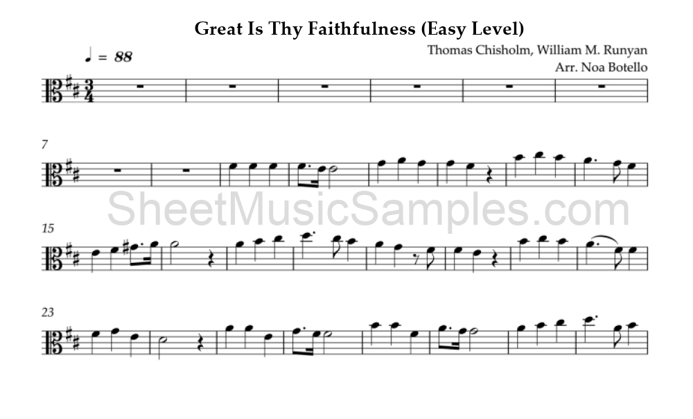 Great Is Thy Faithfulness (Easy Level)