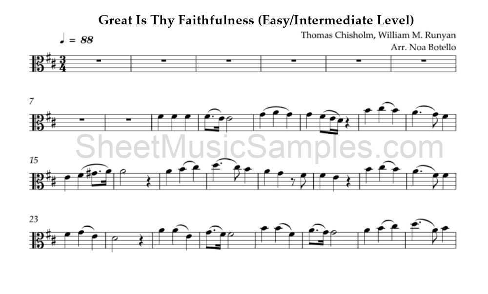 Great Is Thy Faithfulness (Easy/Intermediate Level)