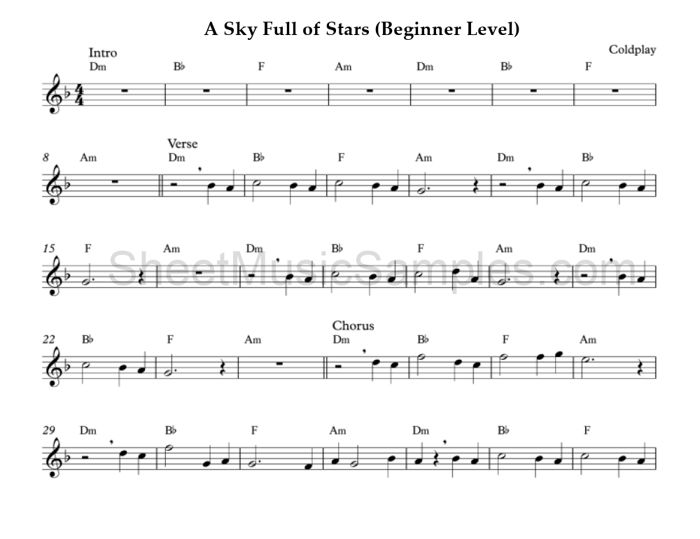 A Sky Full of Stars (Beginner Level)