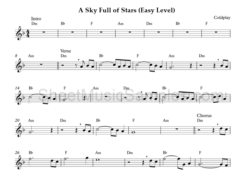 A Sky Full of Stars (Easy Level)