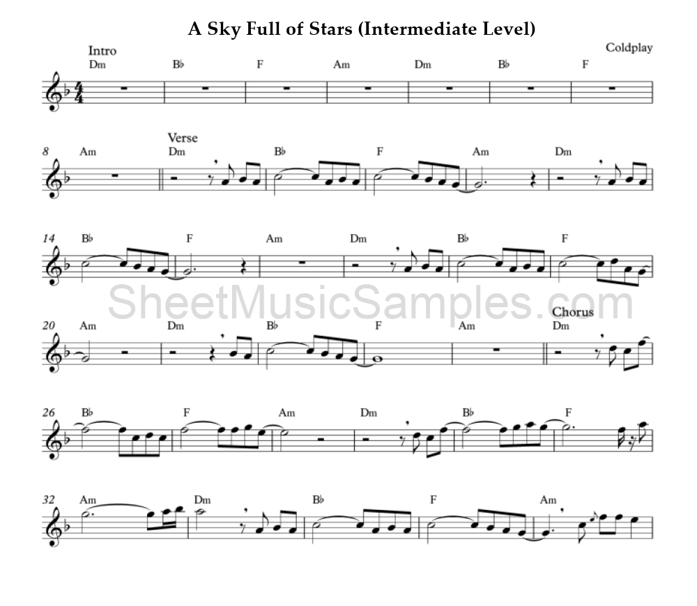 A Sky Full of Stars (Intermediate Level)