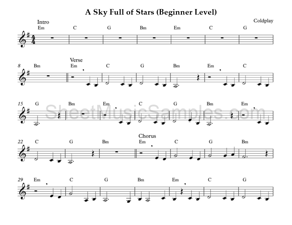 A Sky Full of Stars (Beginner Level)