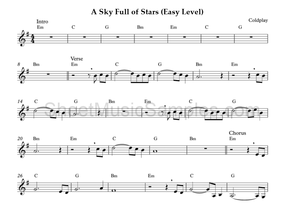 A Sky Full of Stars (Easy Level)