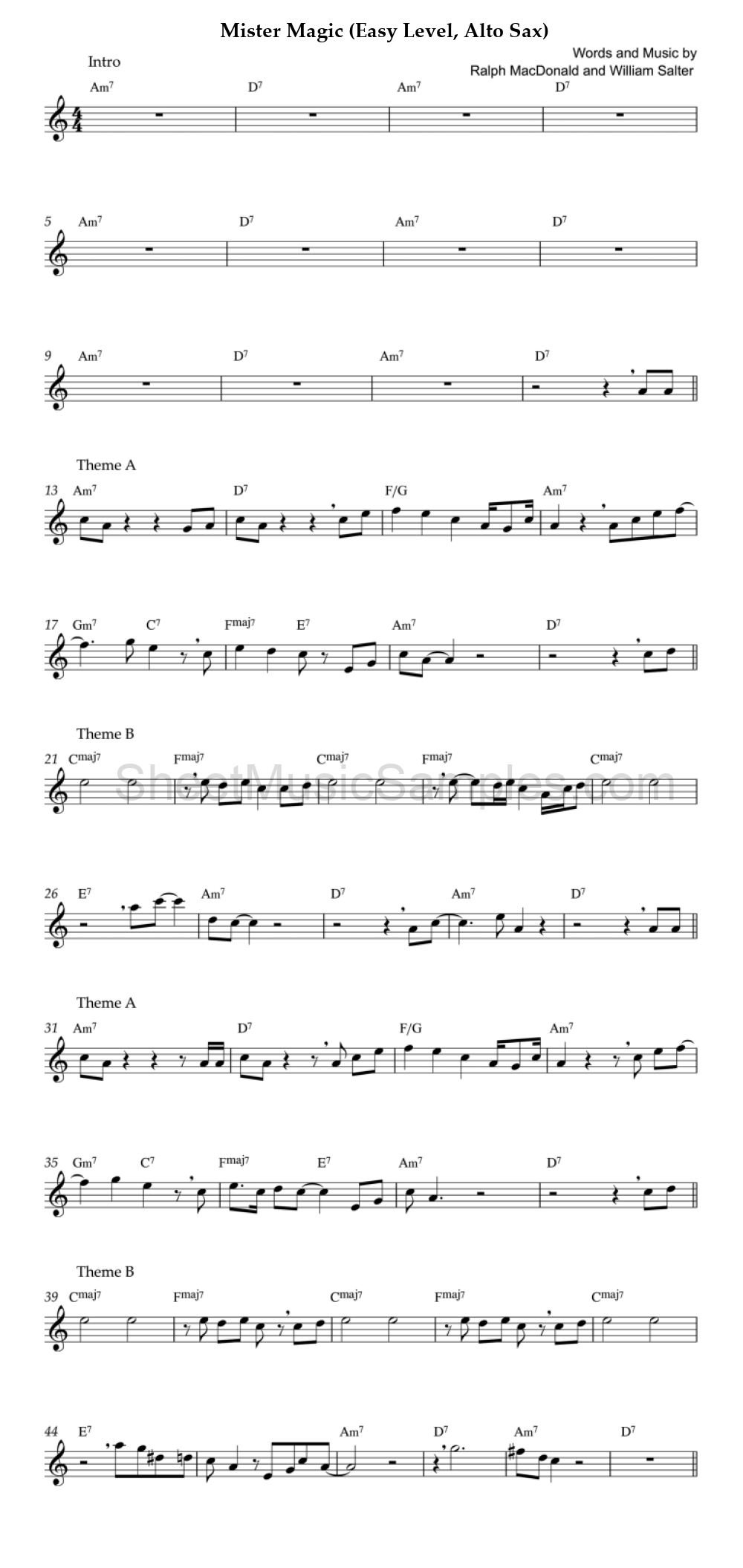 Mister Magic (Easy Level, Alto Sax)