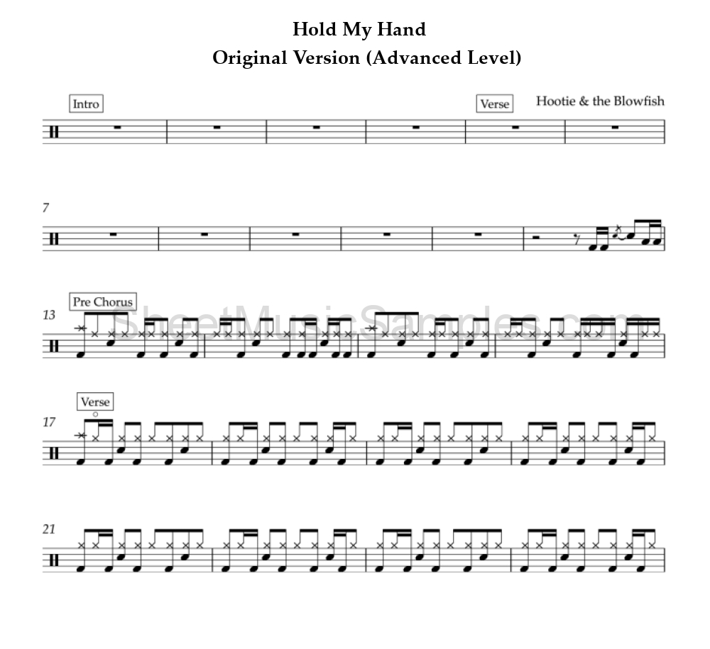 Hold My Hand - Original Version (Advanced Level)