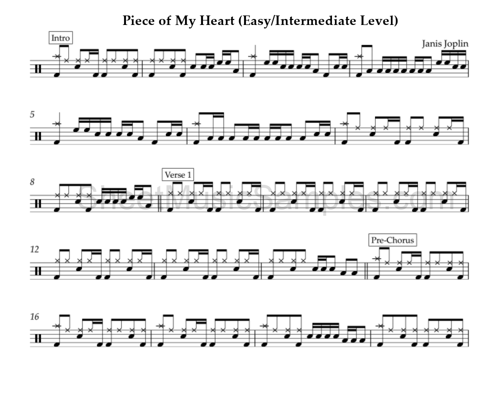 Piece of My Heart (Easy/Intermediate Level)