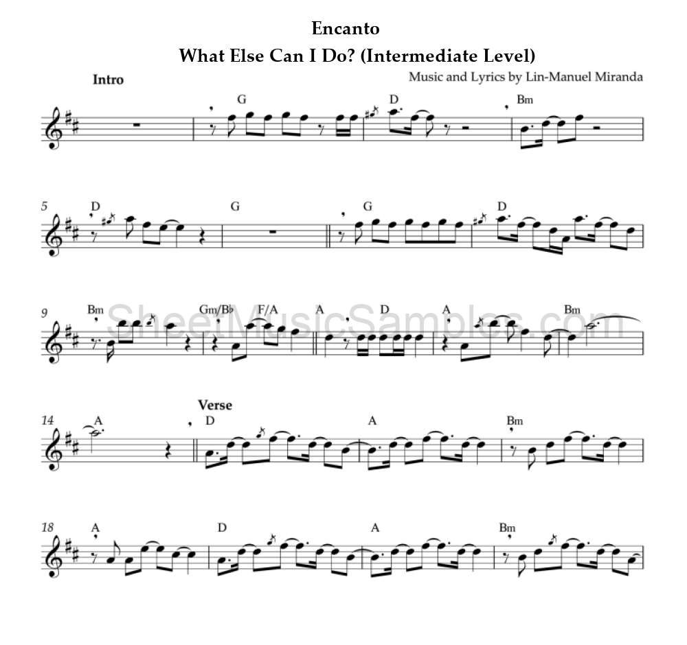 Encanto - What Else Can I Do? (Intermediate Level)