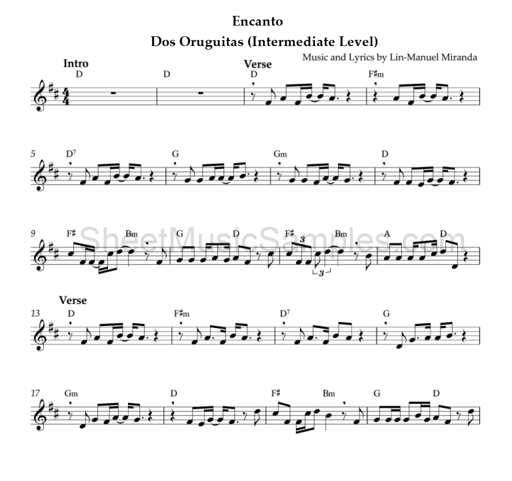 Encanto - Dos Oruguitas (Intermediate Level)