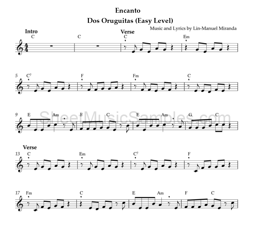 Encanto - Dos Oruguitas (Easy Level)