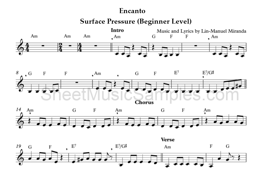 Encanto - Surface Pressure (Beginner Level)