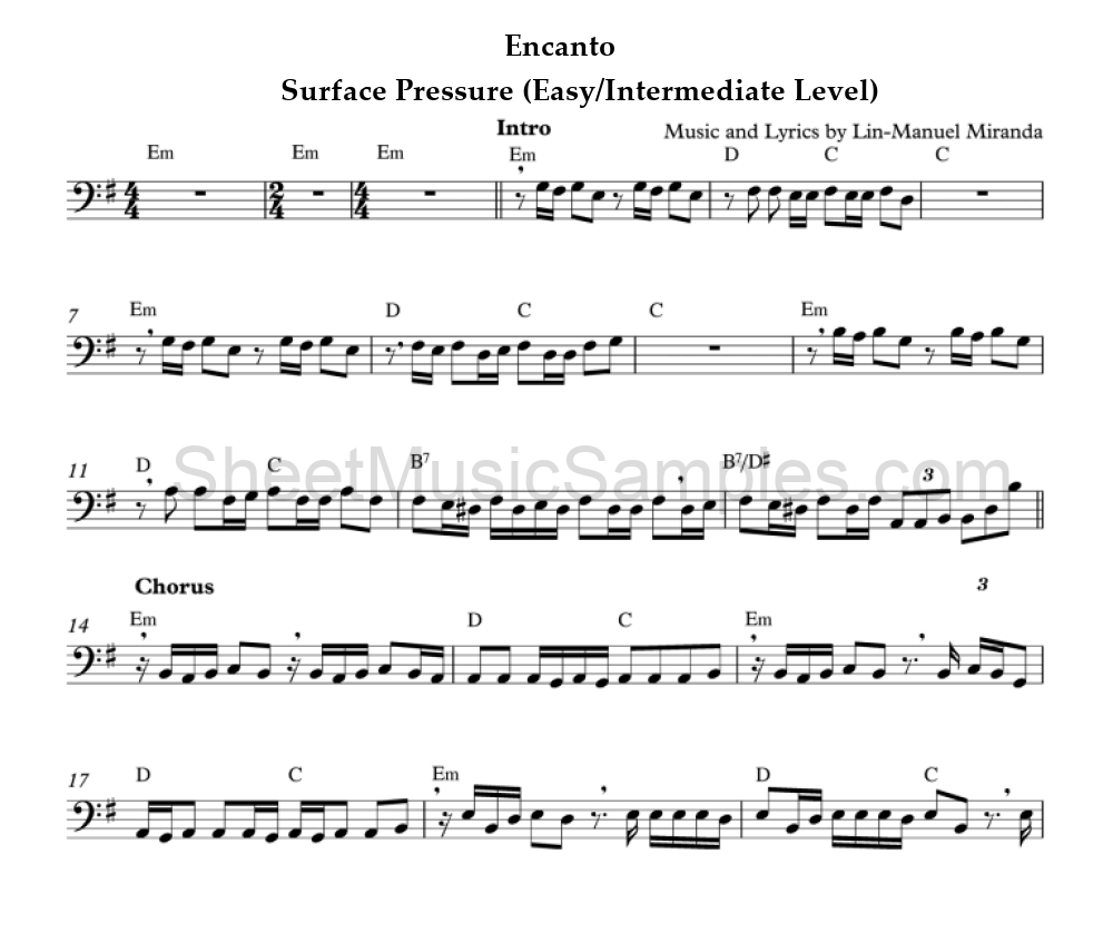 Encanto - Surface Pressure (Easy/Intermediate Level)