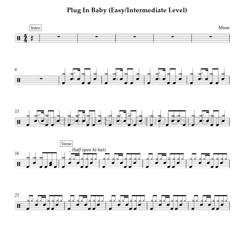 Plug In Baby (Easy/Intermediate Level)