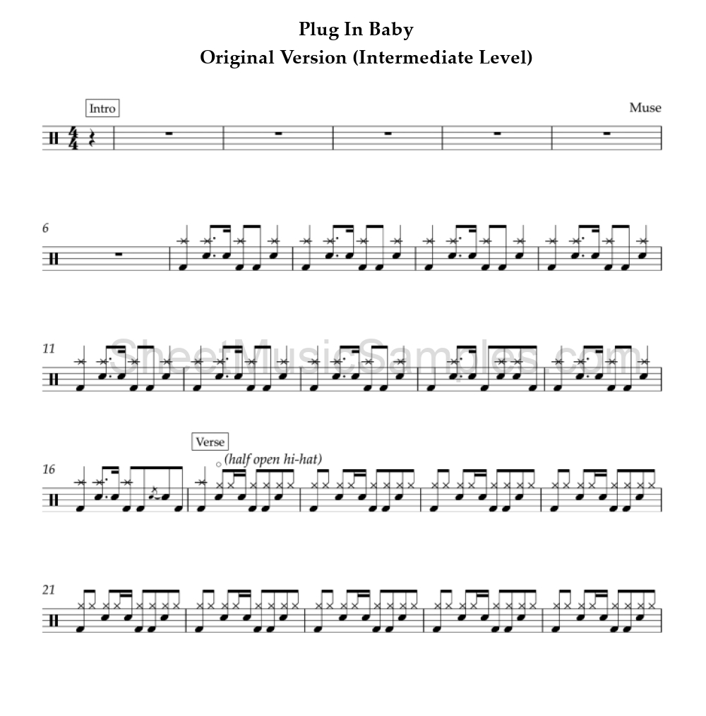 Plug In Baby - Original Version (Intermediate Level)