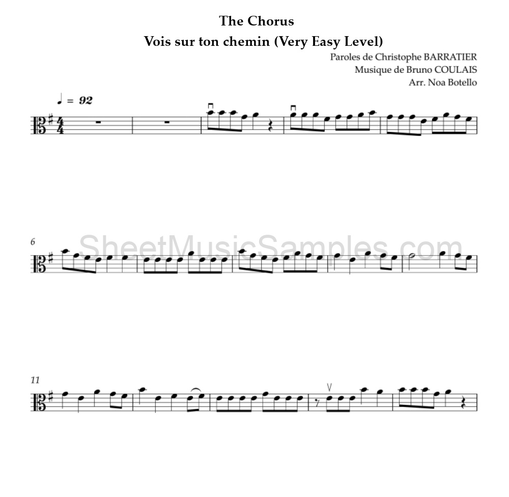 The Chorus - Vois sur ton chemin (Very Easy Level)