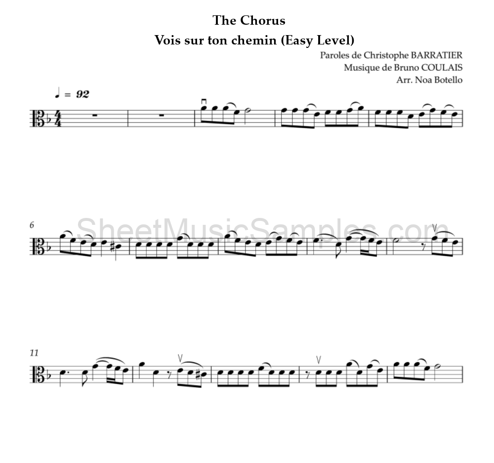 The Chorus - Vois sur ton chemin (Easy Level)