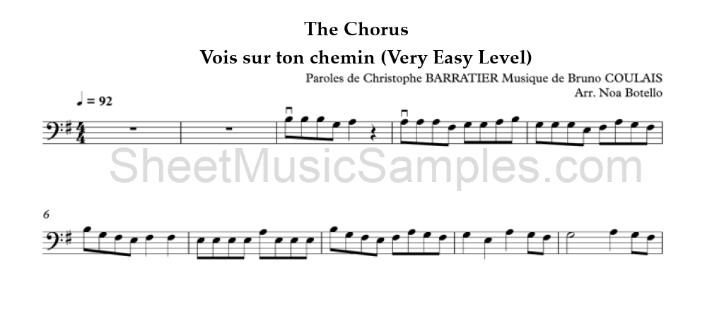 The Chorus - Vois sur ton chemin (Very Easy Level)