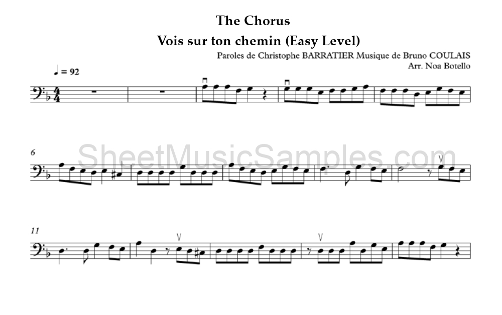 The Chorus - Vois sur ton chemin (Easy Level)