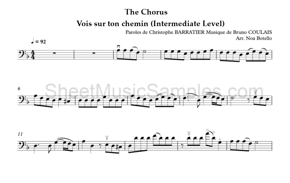 The Chorus - Vois sur ton chemin (Intermediate Level)