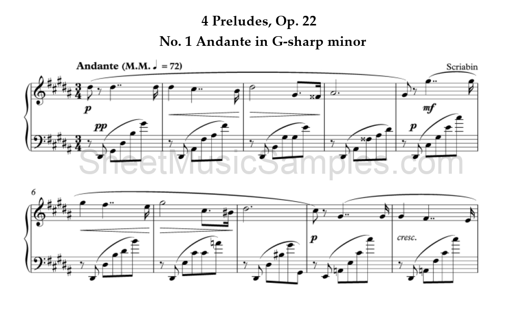 4 Preludes, Op. 22 - No. 1 Andante in G-sharp minor