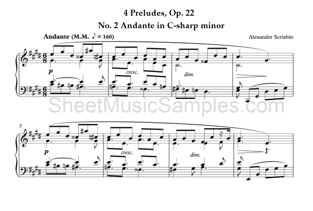 4 Preludes, Op. 22 - No. 2 Andante in C-sharp minor