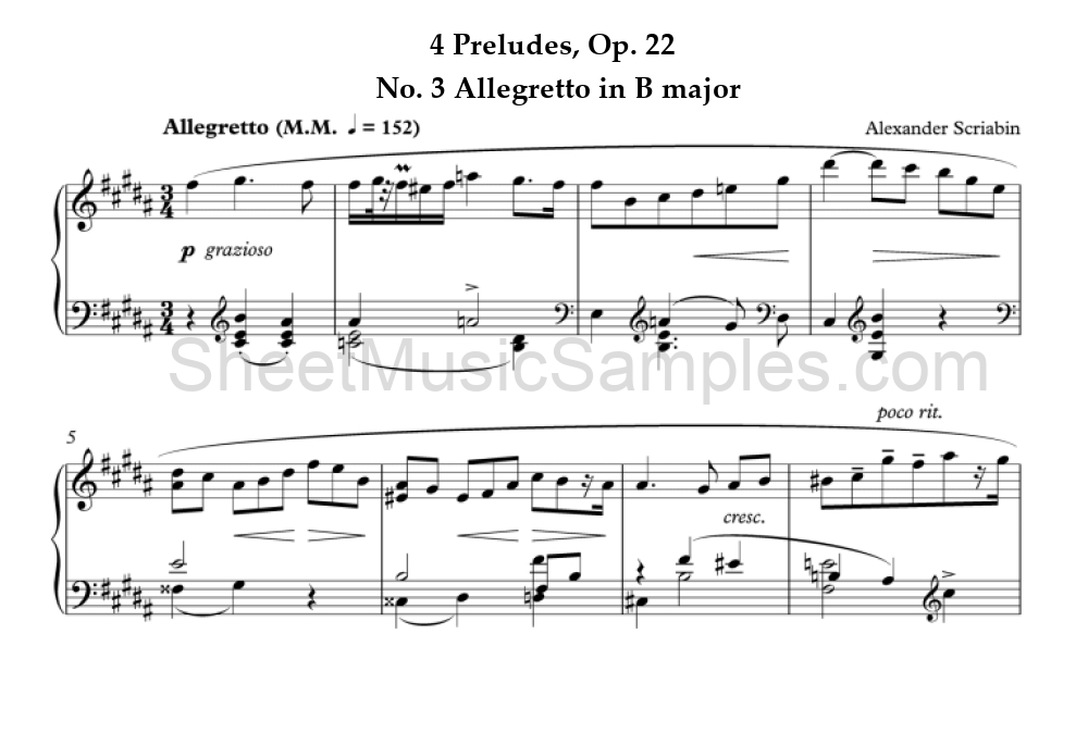 4 Preludes, Op. 22 - No. 3 Allegretto in B major