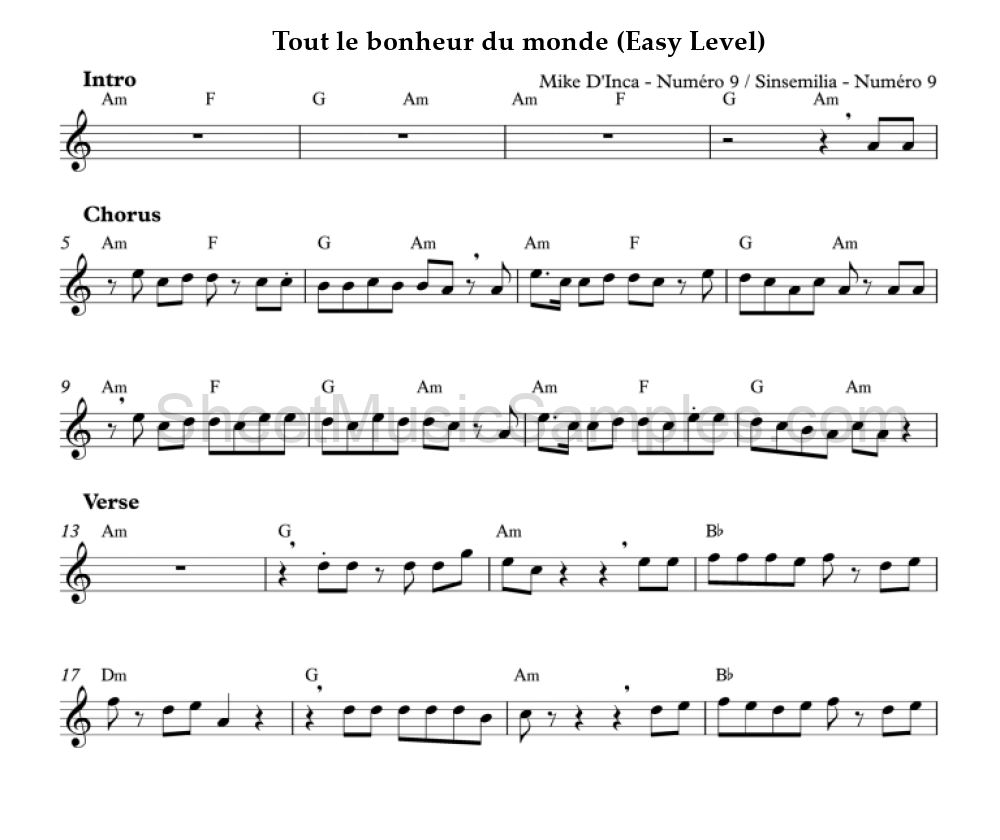 Tout le bonheur du monde (Easy Level)