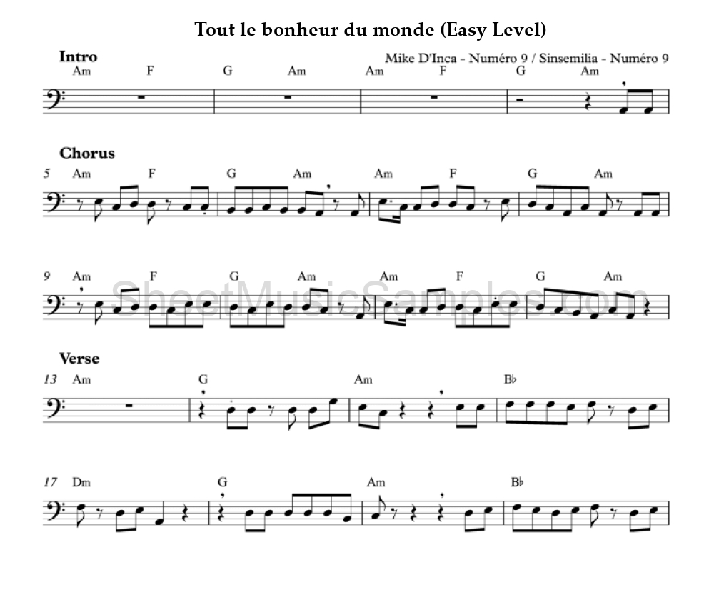 Tout le bonheur du monde (Easy Level)