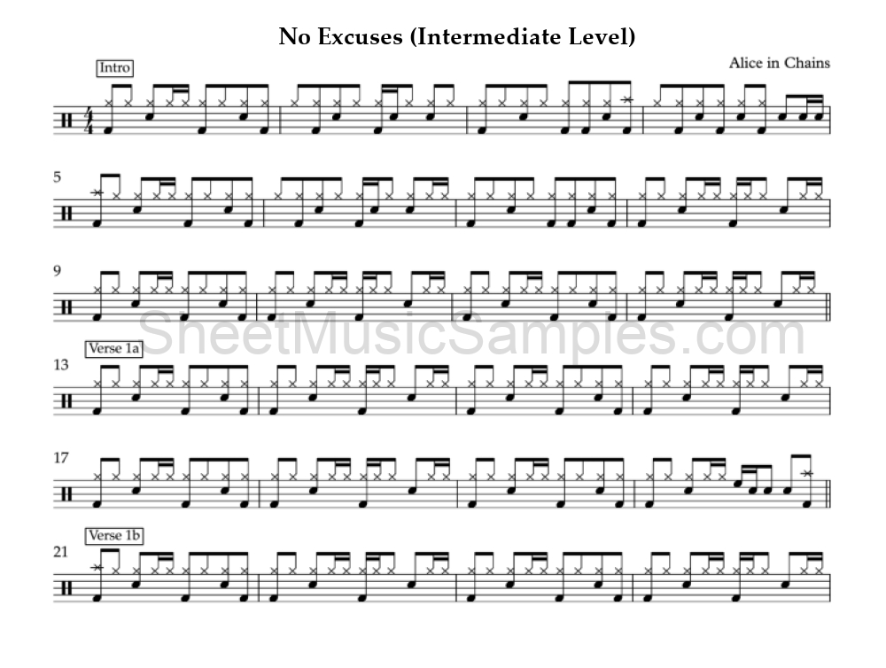 No Excuses (Intermediate Level)