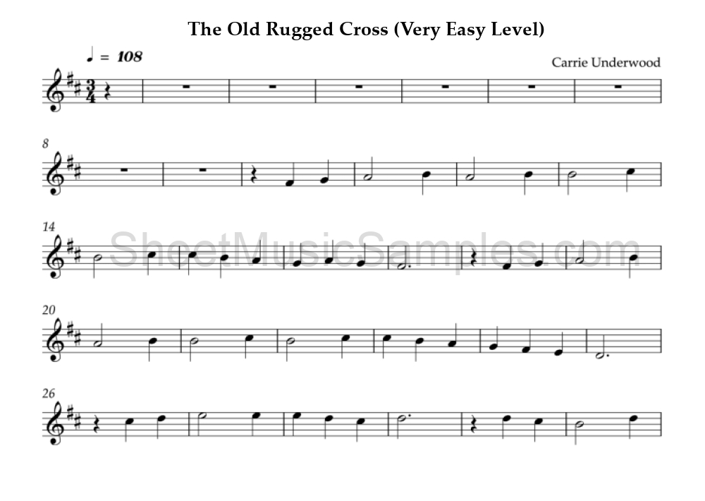 The Old Rugged Cross (Very Easy Level)