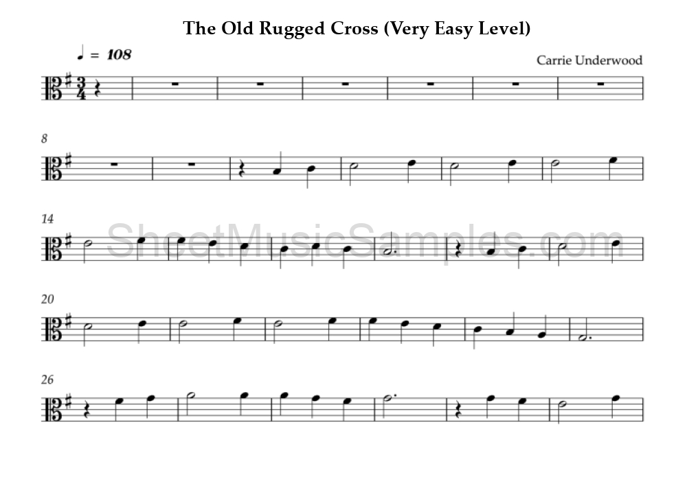 The Old Rugged Cross (Very Easy Level)