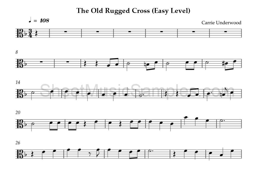 The Old Rugged Cross (Easy Level)