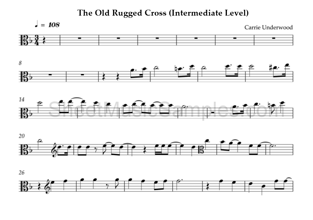 The Old Rugged Cross (Intermediate Level)