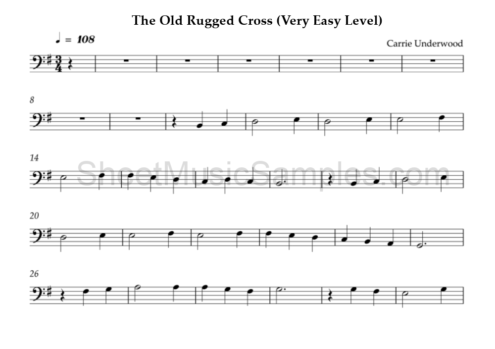 The Old Rugged Cross (Very Easy Level)