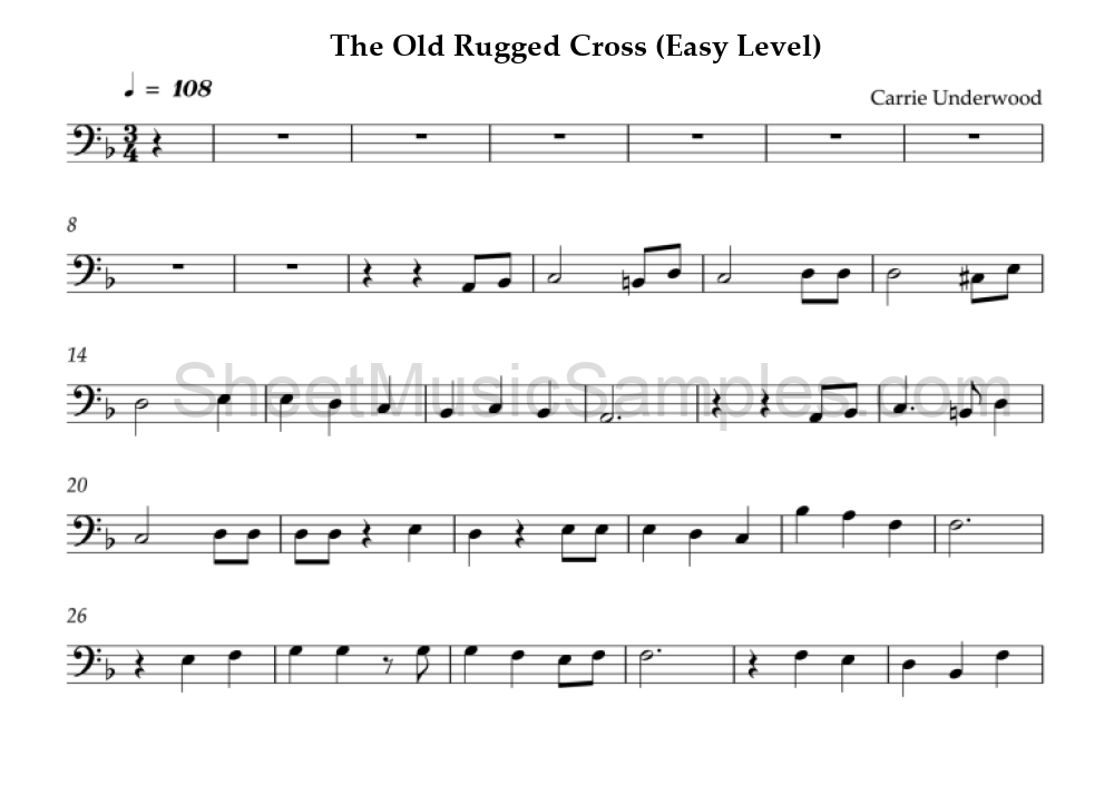 The Old Rugged Cross (Easy Level)