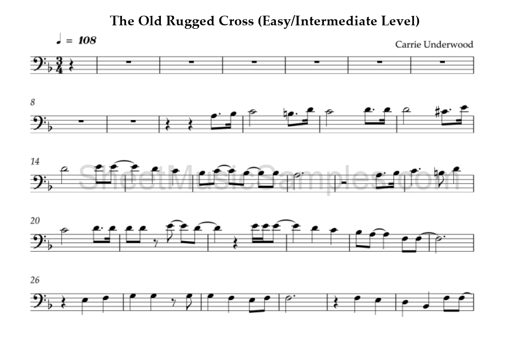 The Old Rugged Cross (Easy/Intermediate Level)