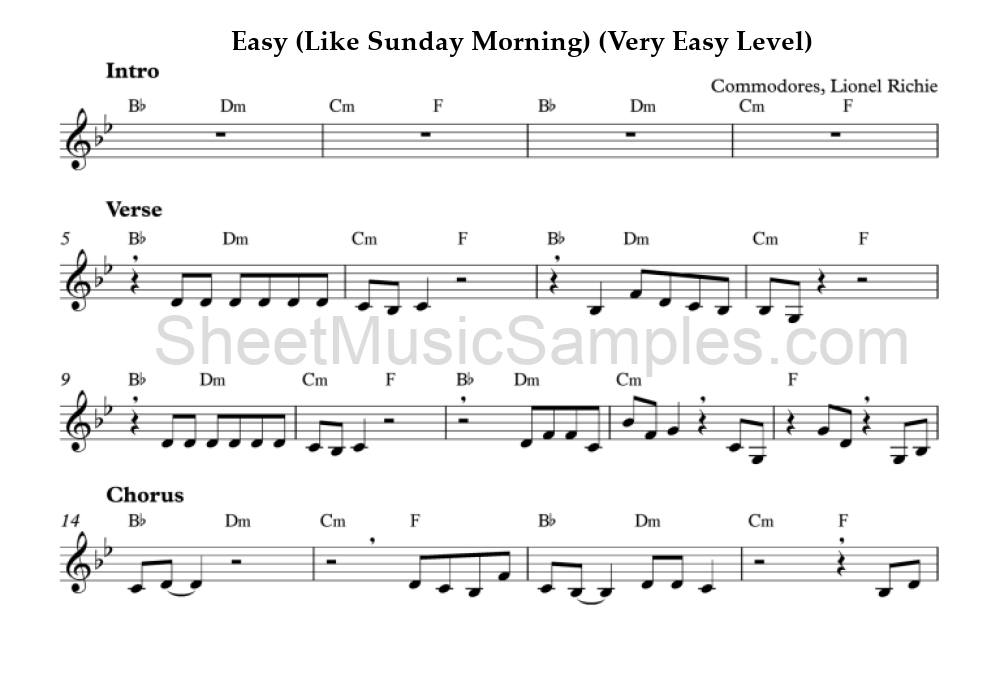 Easy (Like Sunday Morning) (Very Easy Level)