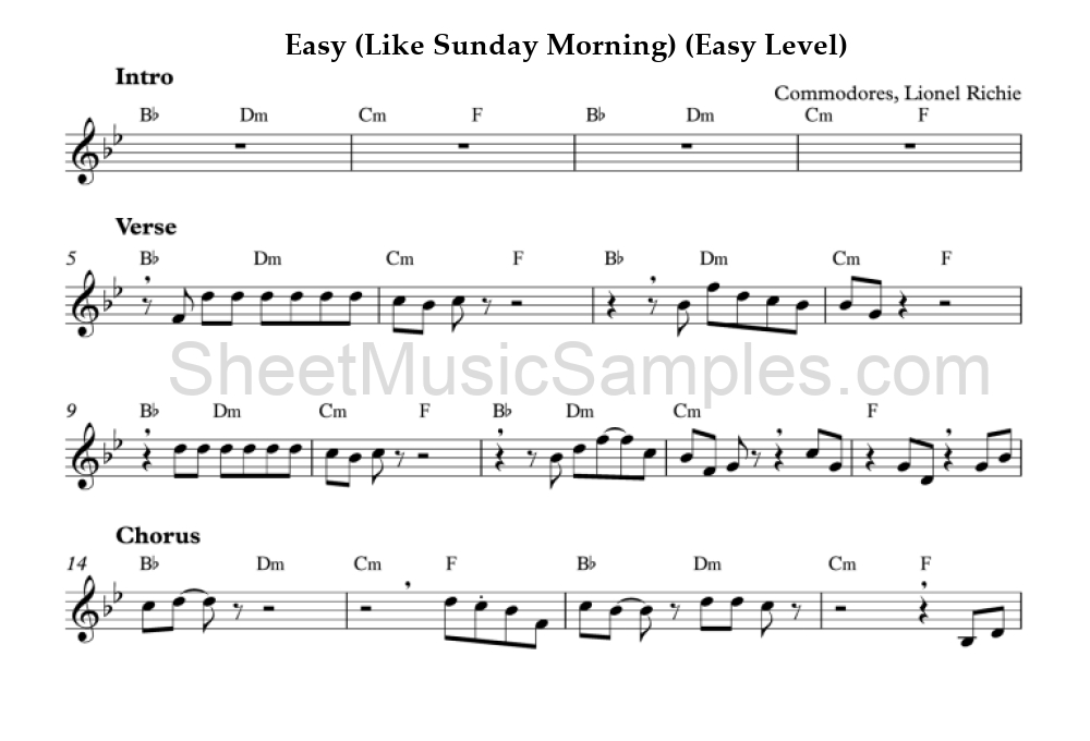 Easy (Like Sunday Morning) (Easy Level)