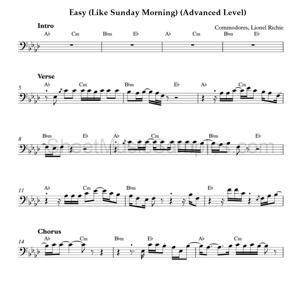 Easy (Like Sunday Morning) (Advanced Level)