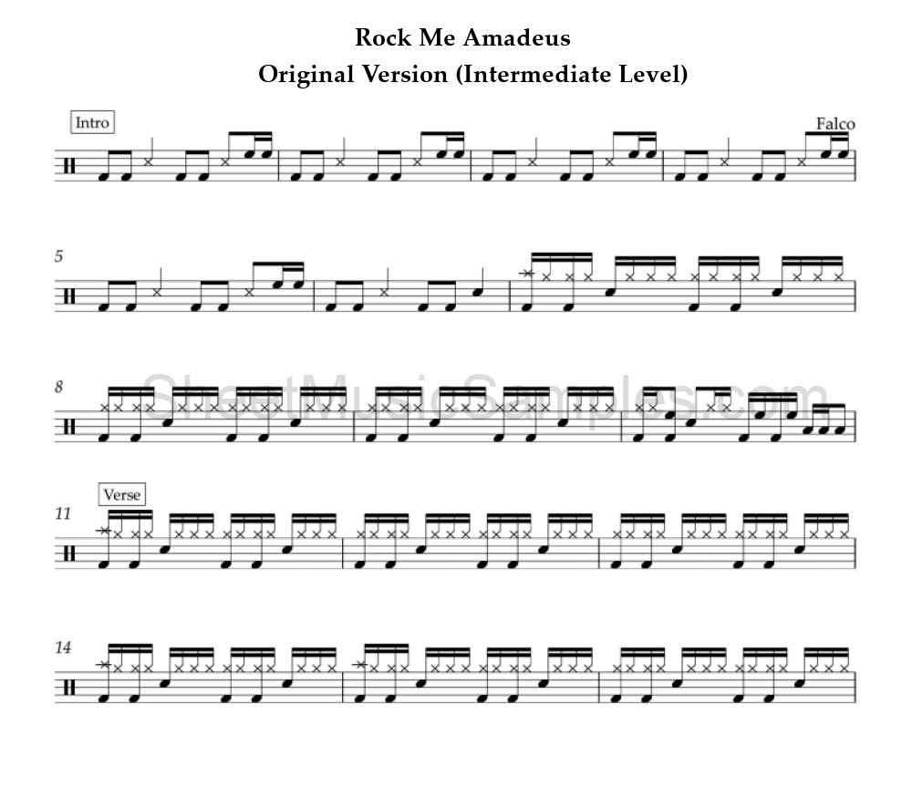 Rock Me Amadeus - Original Version (Intermediate Level)