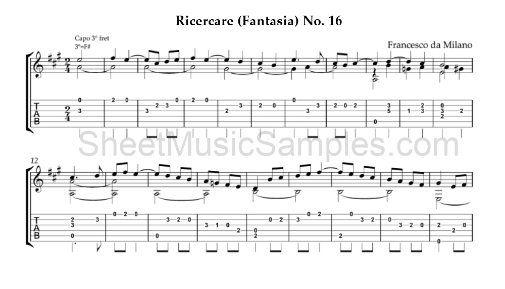 Ricercare (Fantasia) No. 16