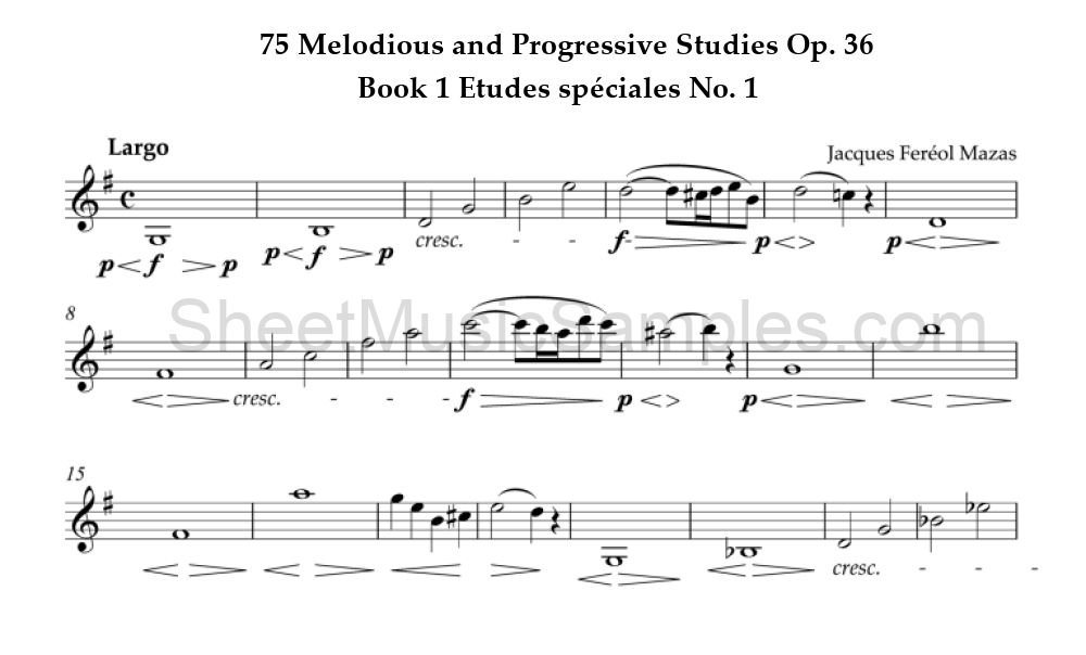 75 Melodious and Progressive Studies Op. 36 - Book 1 Etudes spéciales No. 1