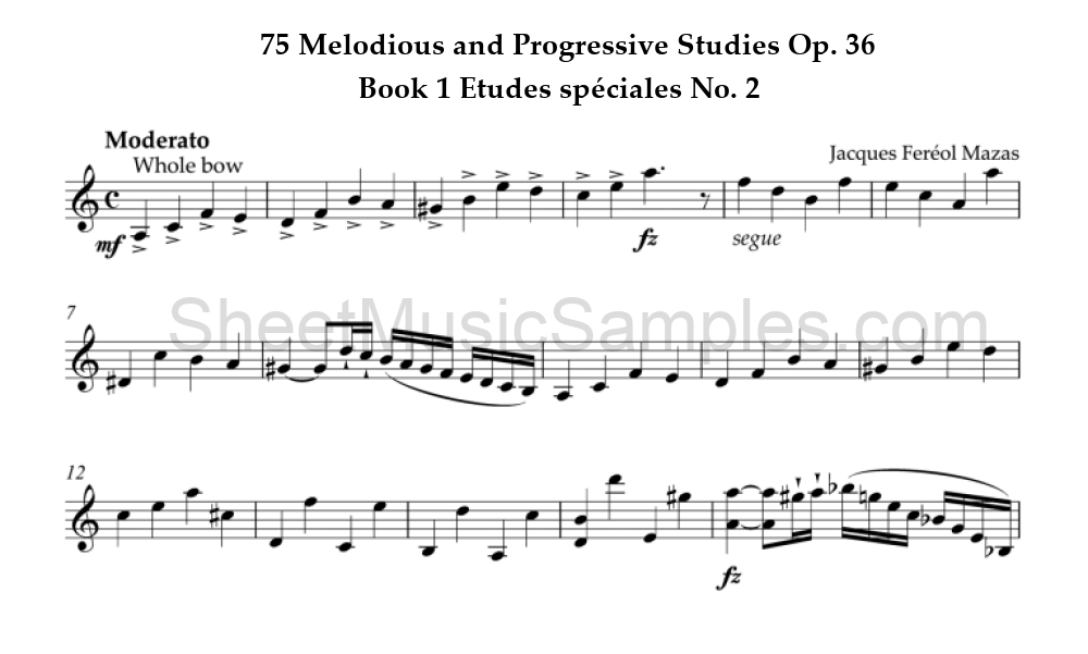 75 Melodious and Progressive Studies Op. 36 - Book 1 Etudes spéciales No. 2