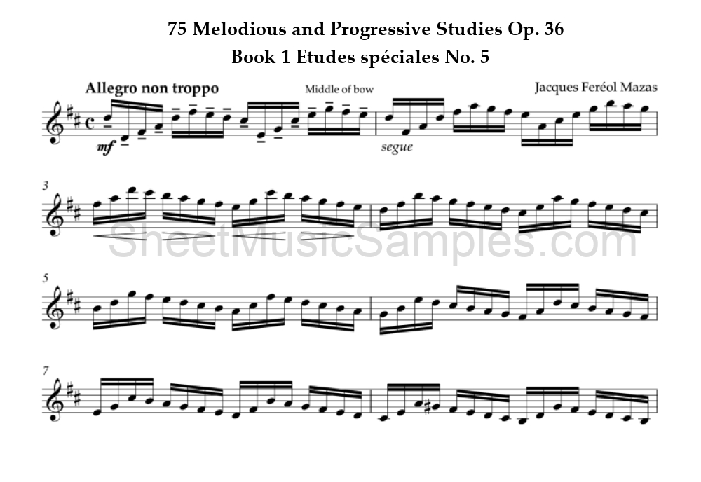 75 Melodious and Progressive Studies Op. 36 - Book 1 Etudes spéciales No. 5