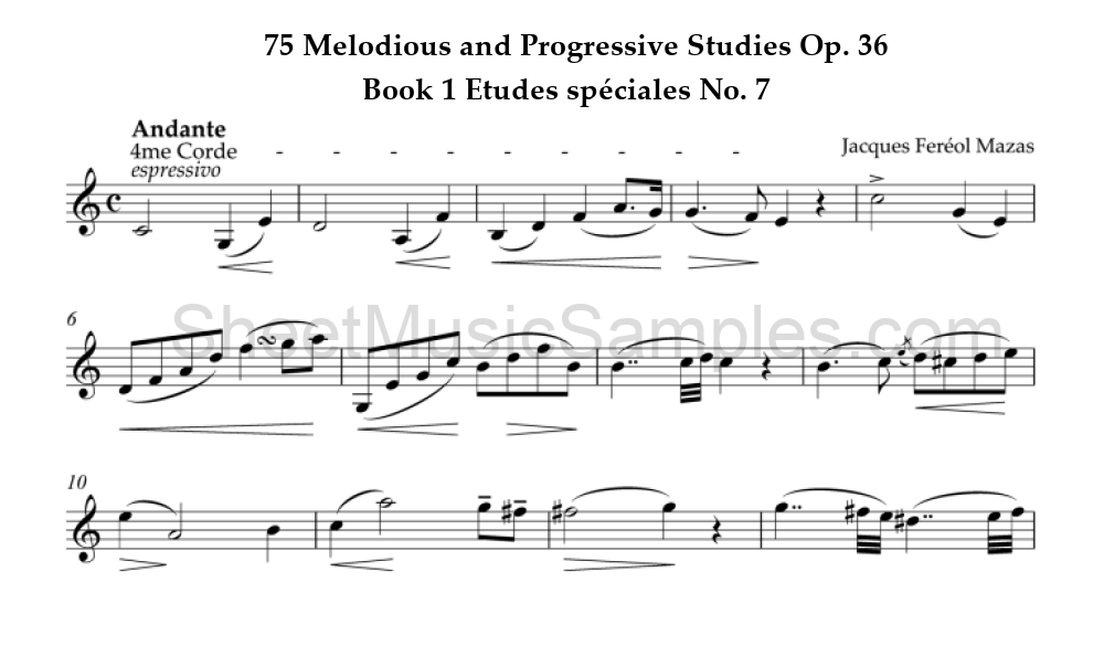 75 Melodious and Progressive Studies Op. 36 - Book 1 Etudes spéciales No. 7