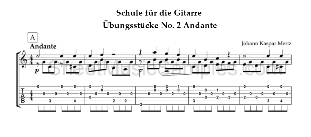 Schule für die Gitarre - Übungsstücke No. 2 Andante