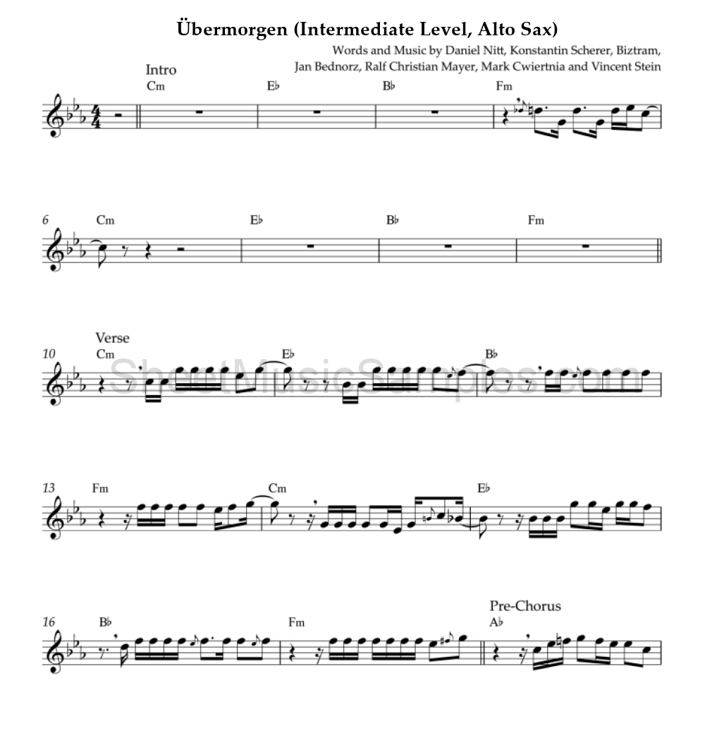 Übermorgen (Intermediate Level, Alto Sax)