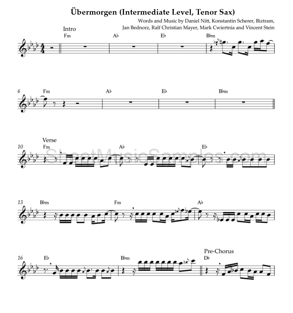 Übermorgen (Intermediate Level, Tenor Sax)