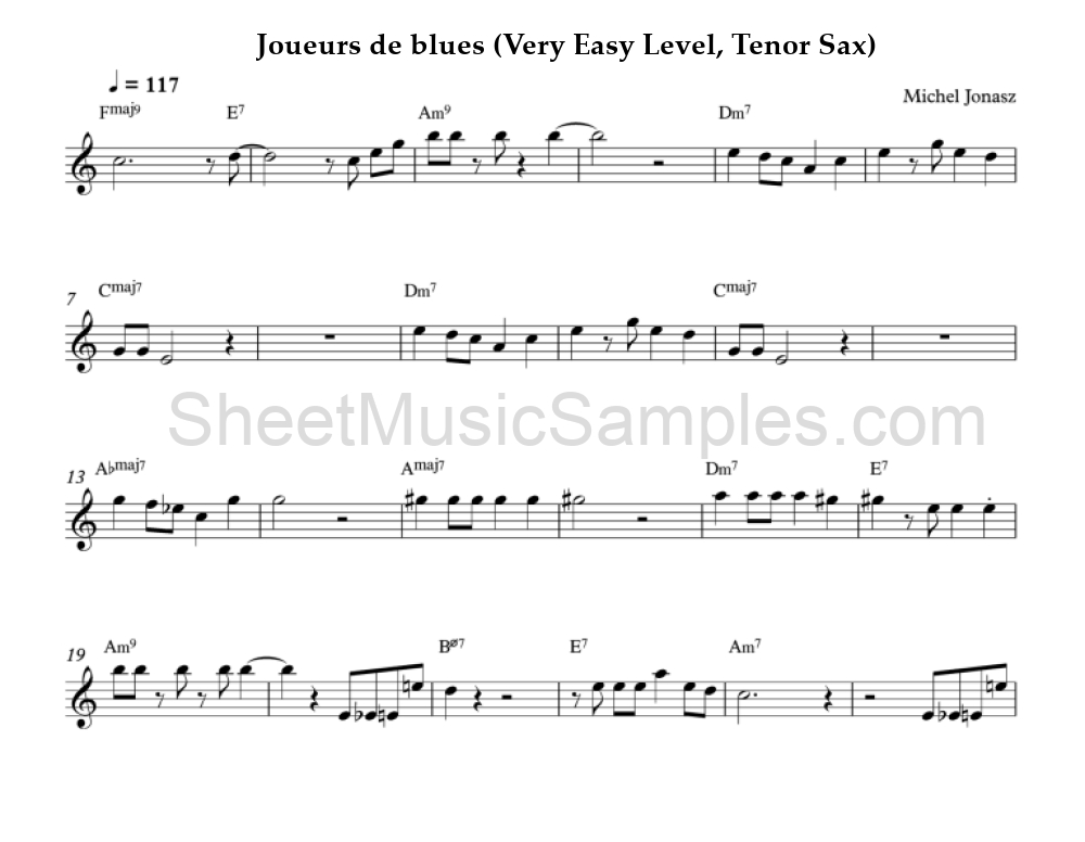 Joueurs de blues (Very Easy Level, Tenor Sax)