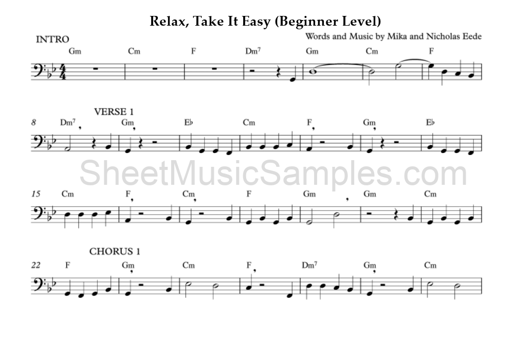 Relax, Take It Easy (Beginner Level)